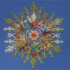 Bead Embroidery Kit Snowflake Bead stitching DIY Abris Art