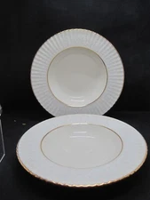2 Lenox USA Citation Lace Gold Trim Temple Collection Rimmed Soup Bowls