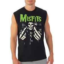 MISFITS FINGER PUNK ROCK BAND BLACK MUSCLE SHIRT