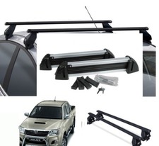 BARRE PORTATUTTO TOYOTA HILUX 2012 NO RAILS+PORTASCI 4 PAIA ALLUMINIO 2 SERRATUR