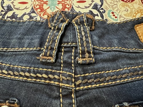 Seven7 Women's Mid Rise Skinny Stretch Dark Denim Blue Jeans Size 10 (32"x30") - Picture 12 of 14