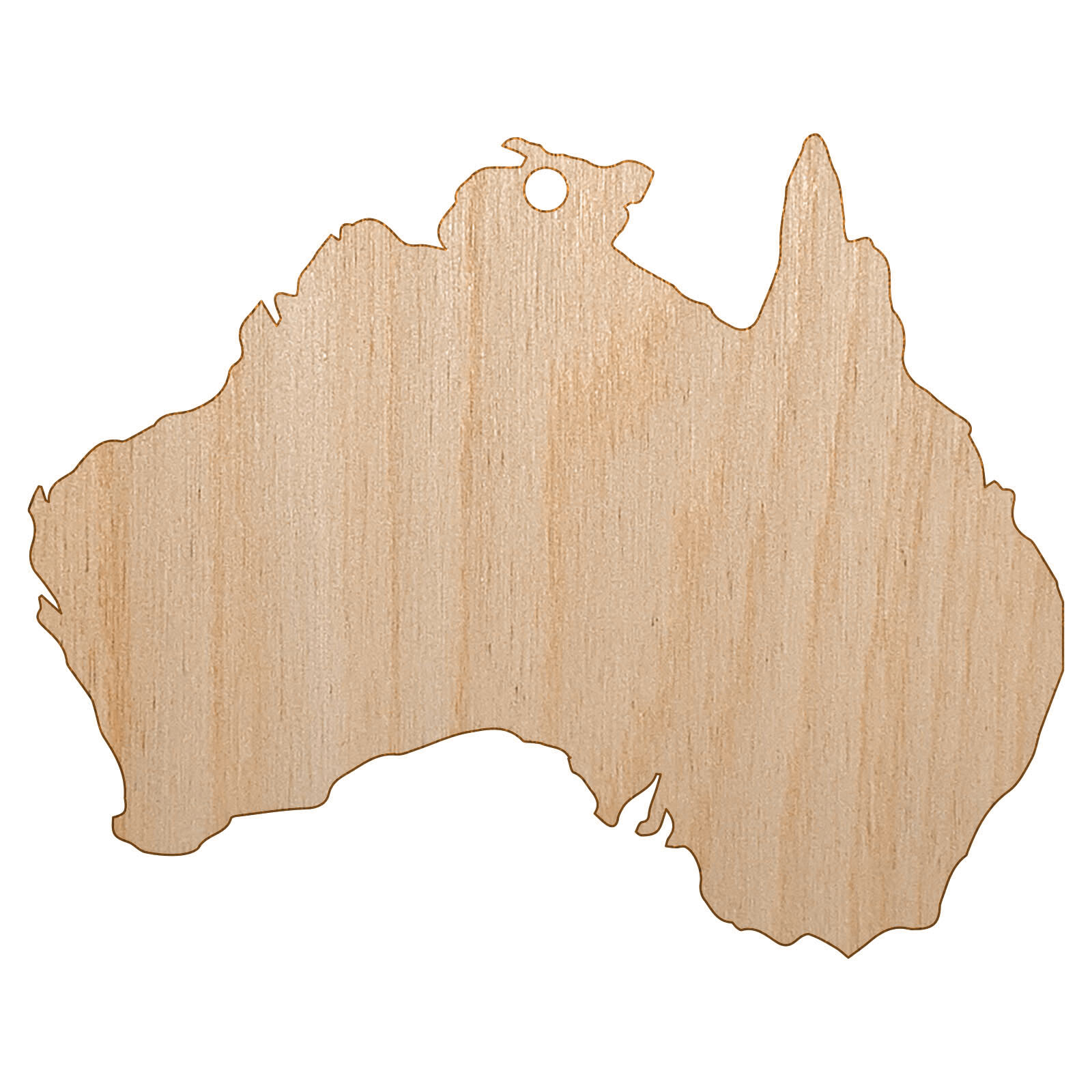 Australia Solid Unfinished Craft Wood Holiday Christmas Tree DIY Ornament