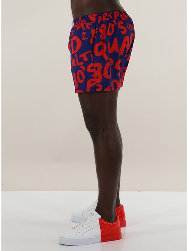 Dsquared2, boxer shorts, swimming trunks, blue/red logo all-over. - Picture 4 of 4