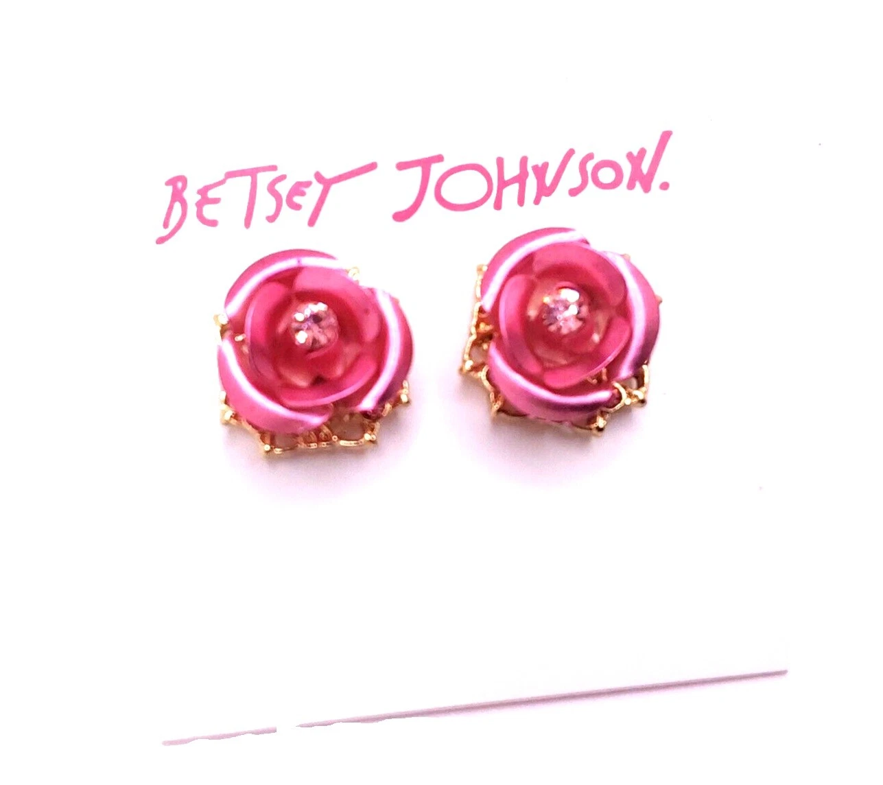 Pendientes de moda con tachuelas de cristal Betsey Johnson