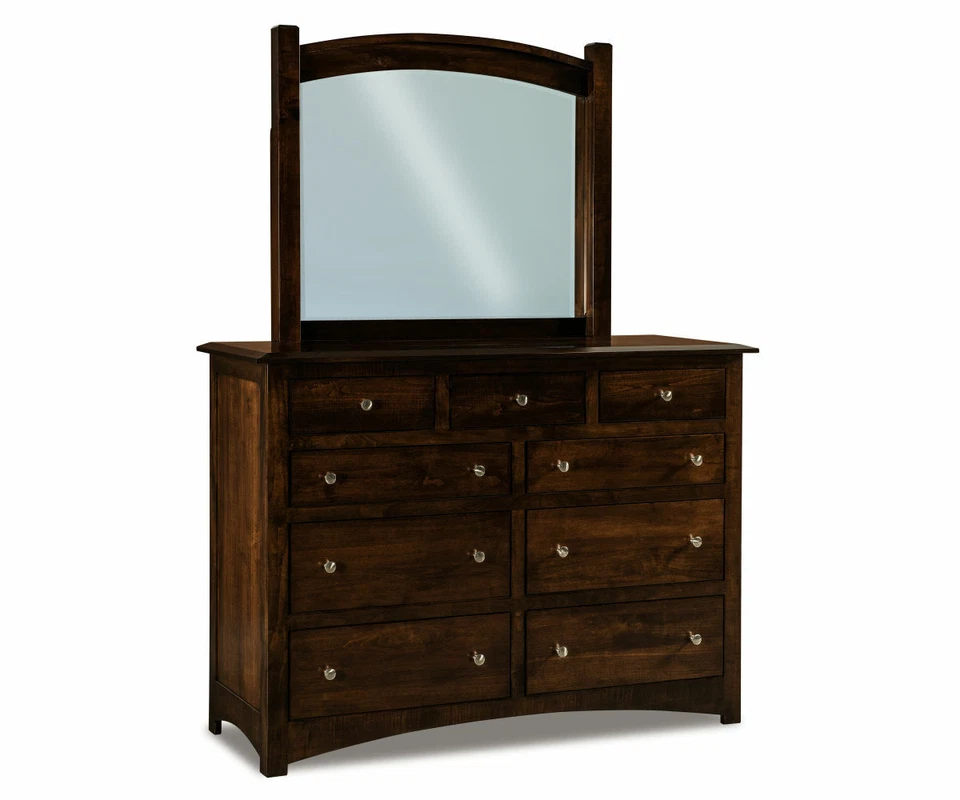 IN STOCK-5-Pc Amish Traditional Bedroom Set Arch Headboard Solid Wood King Queen - Image 3 of 4