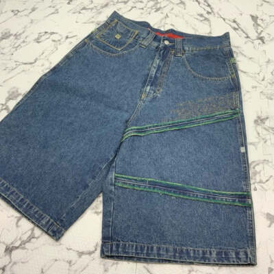 Men's Vokal by Nelly Mid Blue | Yellow | Green Denim Shorts NWT | eBay