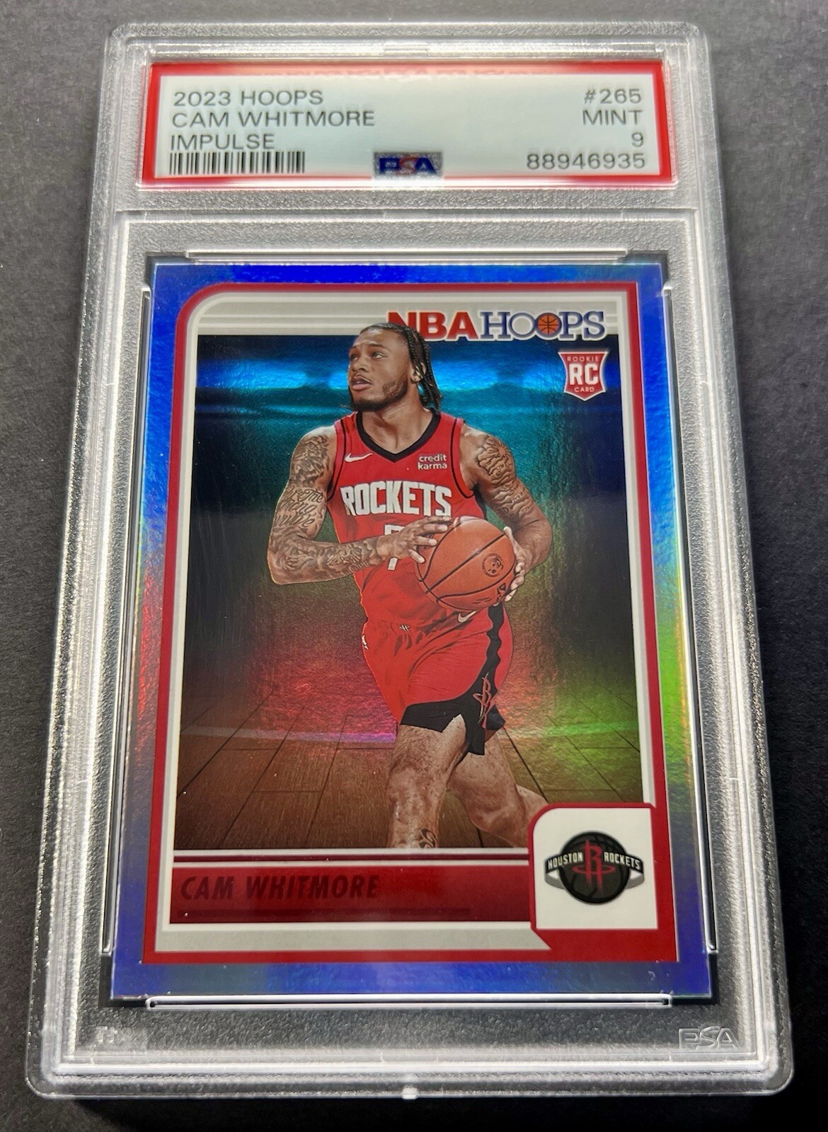 CAM WHITMORE 2023 Hoops #265 Impulse ULTRA RARE SSP PSA 9 MINT RC ROCKETS POP 3