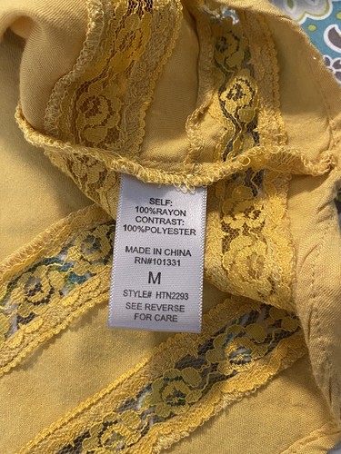 Charlotte Russe Women’s Medium Blouse Yellow Tied Shoulder - Picture 5 of 5
