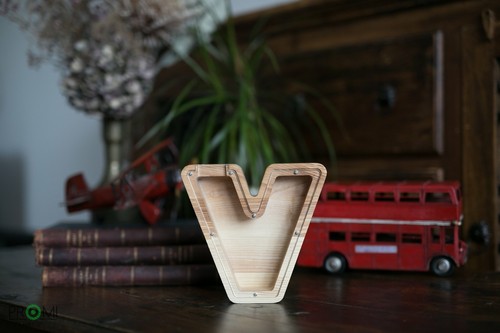 Wood Letter Piggy Bank Handmade Personalized Money Box Wood Coin Saving Medium - Picture 27 of 29