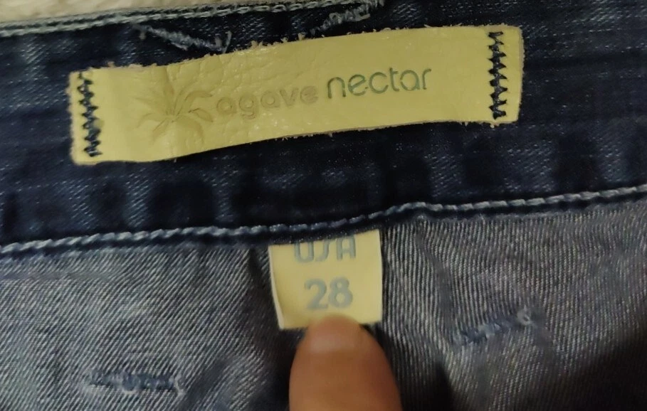 Pantalones de mezclilla para mujer Agave Nectar talla 28 Patrona pierna ancha pantalones de mezclilla azul Foto 3 de 4