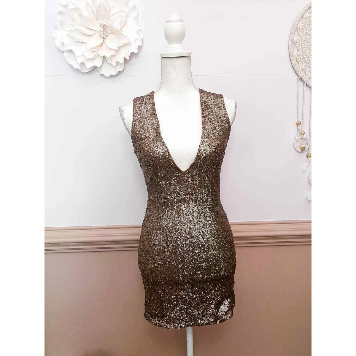 Tobi gold sale sequin dress