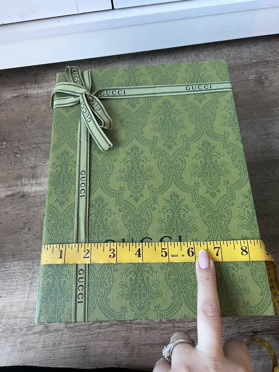 GUCCI BOX EMPTY 12”, x 8.5” x 4 1/8” & Shopping Bag Ribbon GUCCI BOX EMPTY 12”, x 8.5” x 4 1/8” & Shopping Bag Ribbon