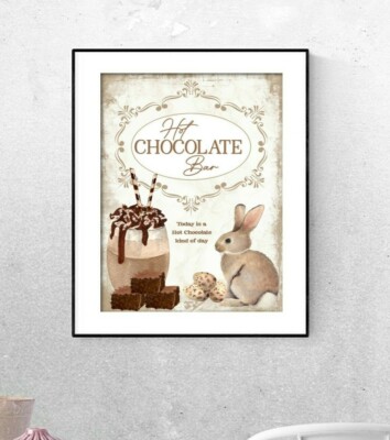 Osterhase heiße Schokoladentafel Wandbild Schild