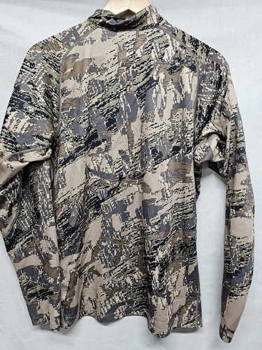 Sitka Gear Gore OptiFade Camouflage Lightweight Long Sleeve 1/2 Zip Camo Shirt L - Picture 3 of 3