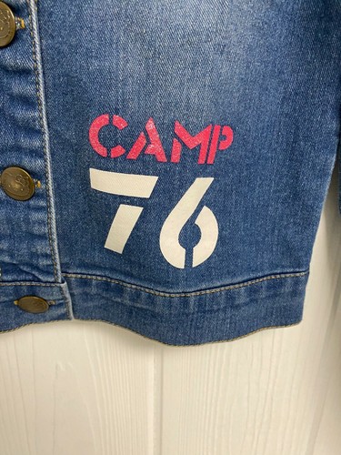 Hello Kitty Girl's Long Sleeve Full Button Up Camp 76 Blue Denim Jacket Size S - Picture 6 of 11