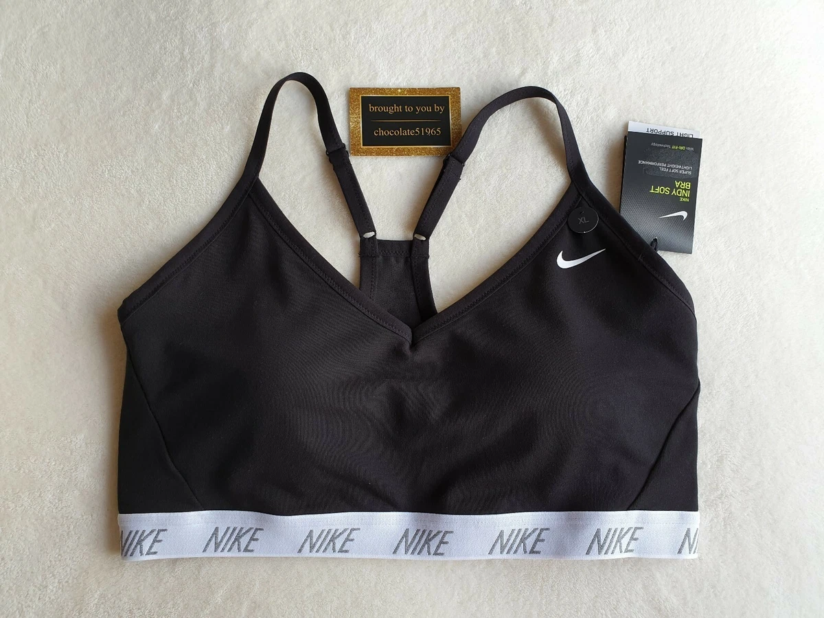 NEW NIKE INDY SOFT SPORTS BRA LIGHTWEIGHT WITH DRI FIT LIGHT SUPPORT SIZE XL