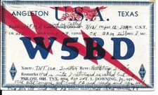 Tarjeta de radio QSL 1934 Angleton Texas