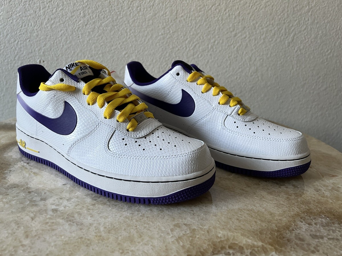 Nike Air Force 1 KOBE 'Snakeskin Lakers' Shoes Mens Sz 9.5