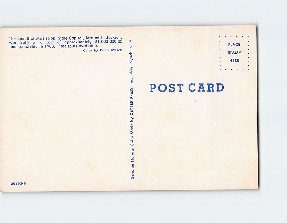 Postcard Mississippi State Capitol Jackson Mississippi USA eBay