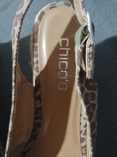 Chico's Leopard Canvas Slingback Espadrille Wedge Sandals - sz 10 ***NEW*** - Picture 3 of 5
