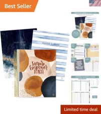 Versatile Teacher Planner & Calendar - 7 Period Layout in Stunning Frosted Cover