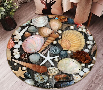 Shell Print Rugs 3D Yellow Shell ZHUB1258 Game Non Slip Rug Mat Photo Carpet Zoe | eBay UK