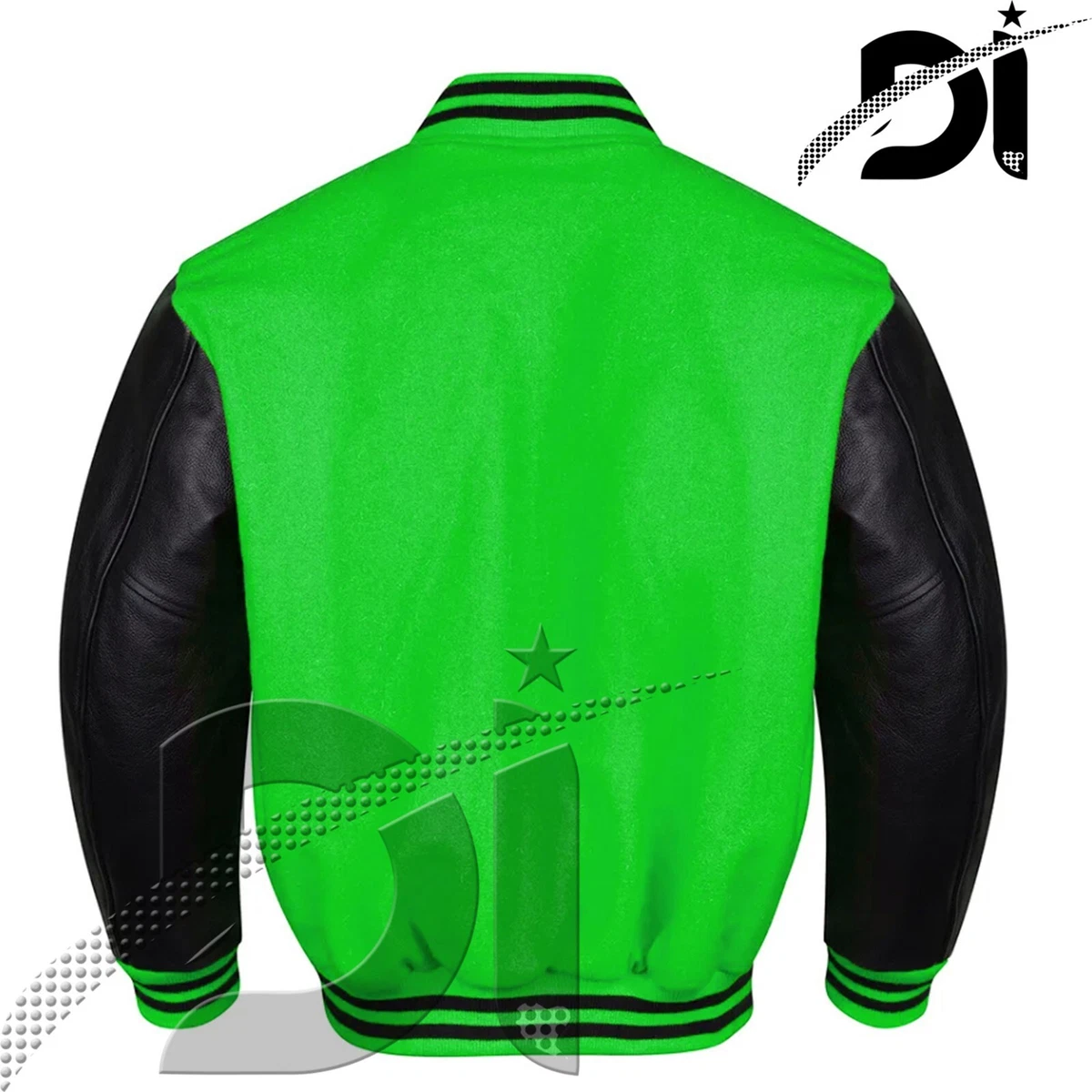Green jacket with black leather best sale sleeves