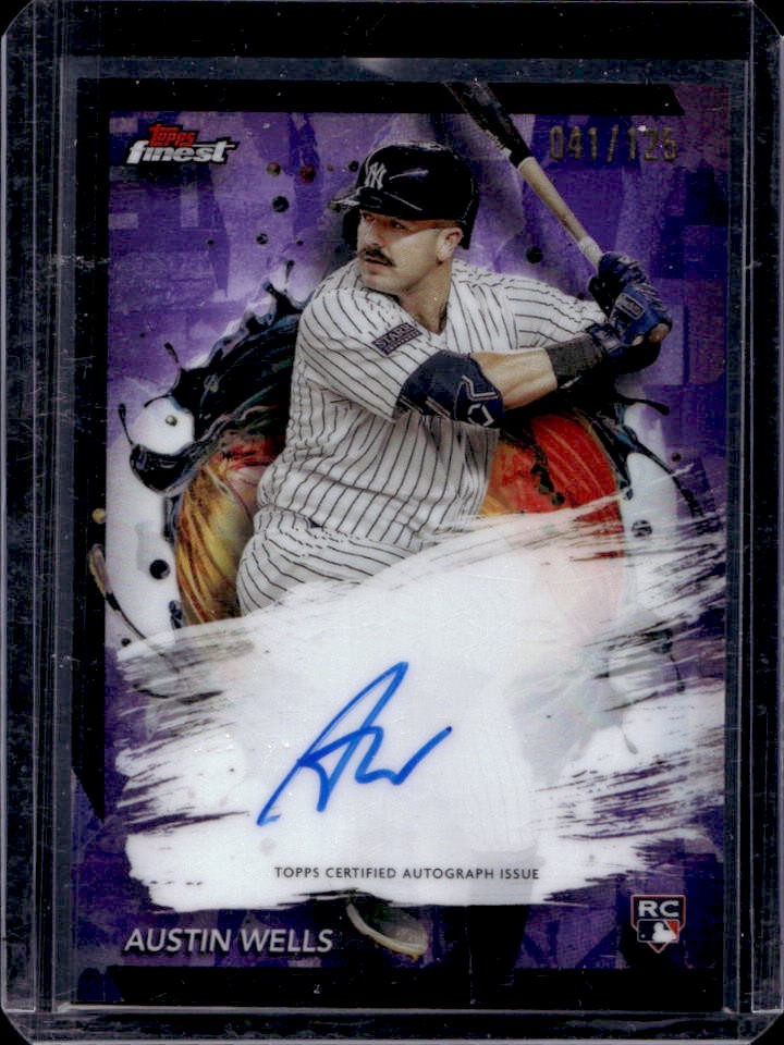 2024 Finest Austin Wells Auto RC Purple Refractor Rookie #41/125 Yankees