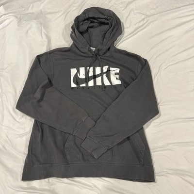 Nike Hoodie XL Adult Gray Center Swoosh Pullover Sweatshirt Athletic Mens