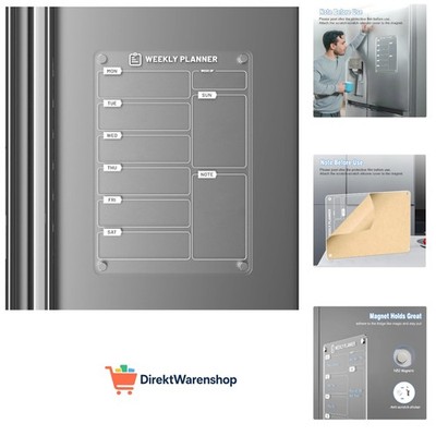 Transparenter Magnetischer Wochenplaner 30 × 20 cm für Kühlschrank Abwischbar...