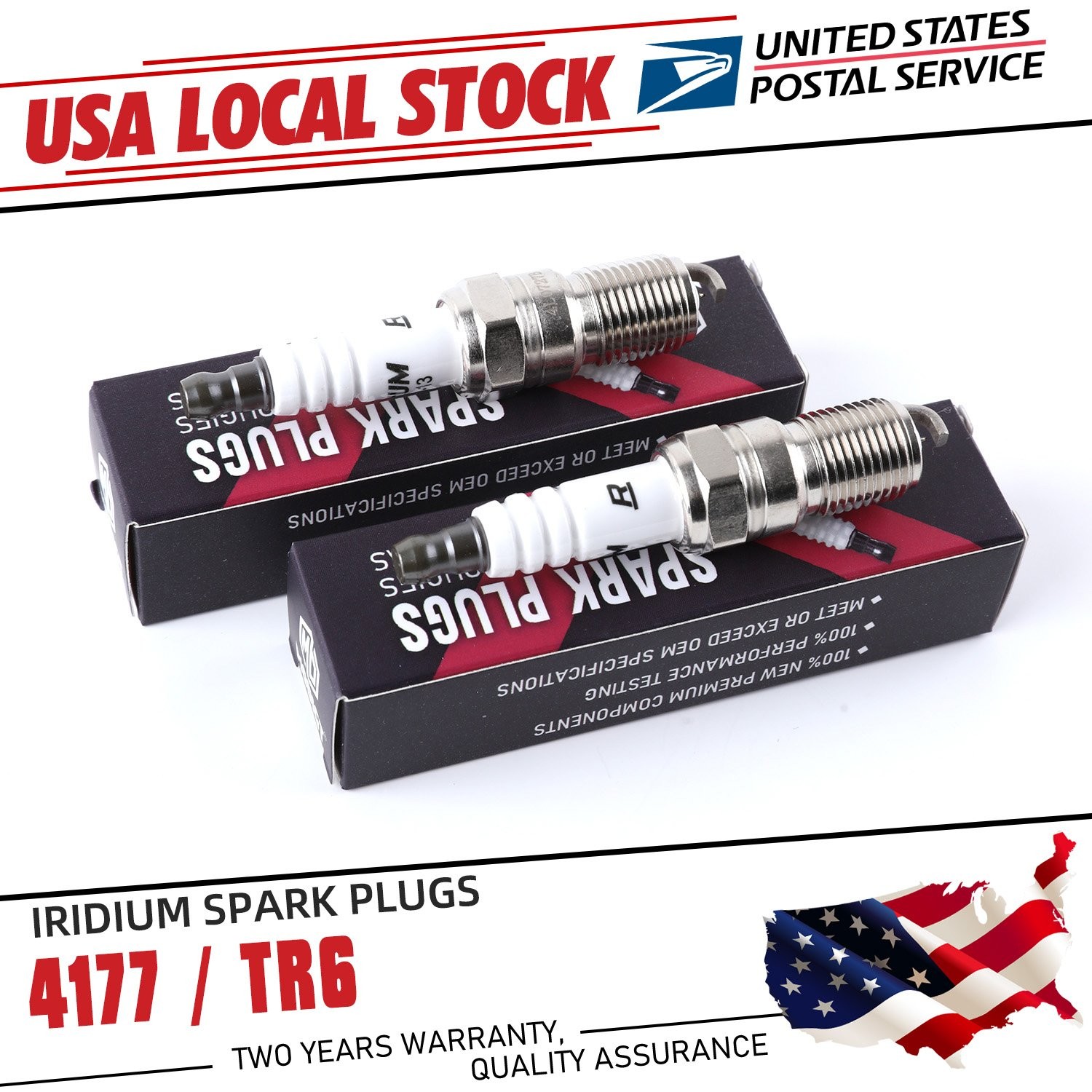New OEM Quality Iridium Spark Plugs 2X For NGK 4177/TR6 For Mazda Cadillac Aston