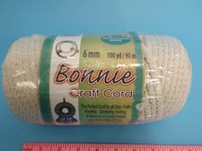 NEW Pepperell Bonnie Macrame Craft Cord Roll - 6mm X 100yd - LAMBS WOOL color