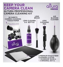 Camera Cleaning Kit - Lens Cleaner Spray, Brush, Pen, Cloths, Wipes, Air Blower