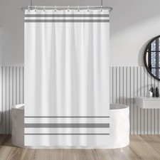 Baocicoo Boho Grey Striped Shower Curtain 36W x 72H for Narrow Shower ,