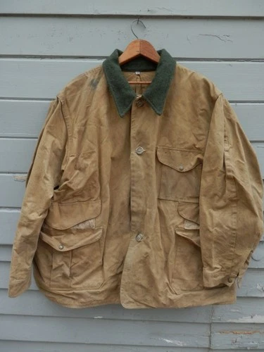 Used Vintage Men's Filson Style 66 Tin Cloth Waxed Upland Hunting Jacket Size 54
