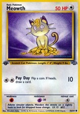 1x Meowth - 56/64 - Common - 1st Edition Moderately Played Pokemon G1 - Jungle -