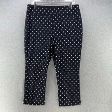 Charter Club Capri Pants Size 14 W34 Cambridge Slim Floral Pantalones Navy Blue