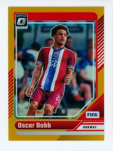 2024-25 Oscar Bobb Panini Donruss Optic FIFA Gold Norway Soccer Card 7/10