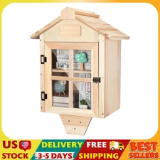 Little Library Box Outdoor Free Library Kit,Double Literature Little Library wit