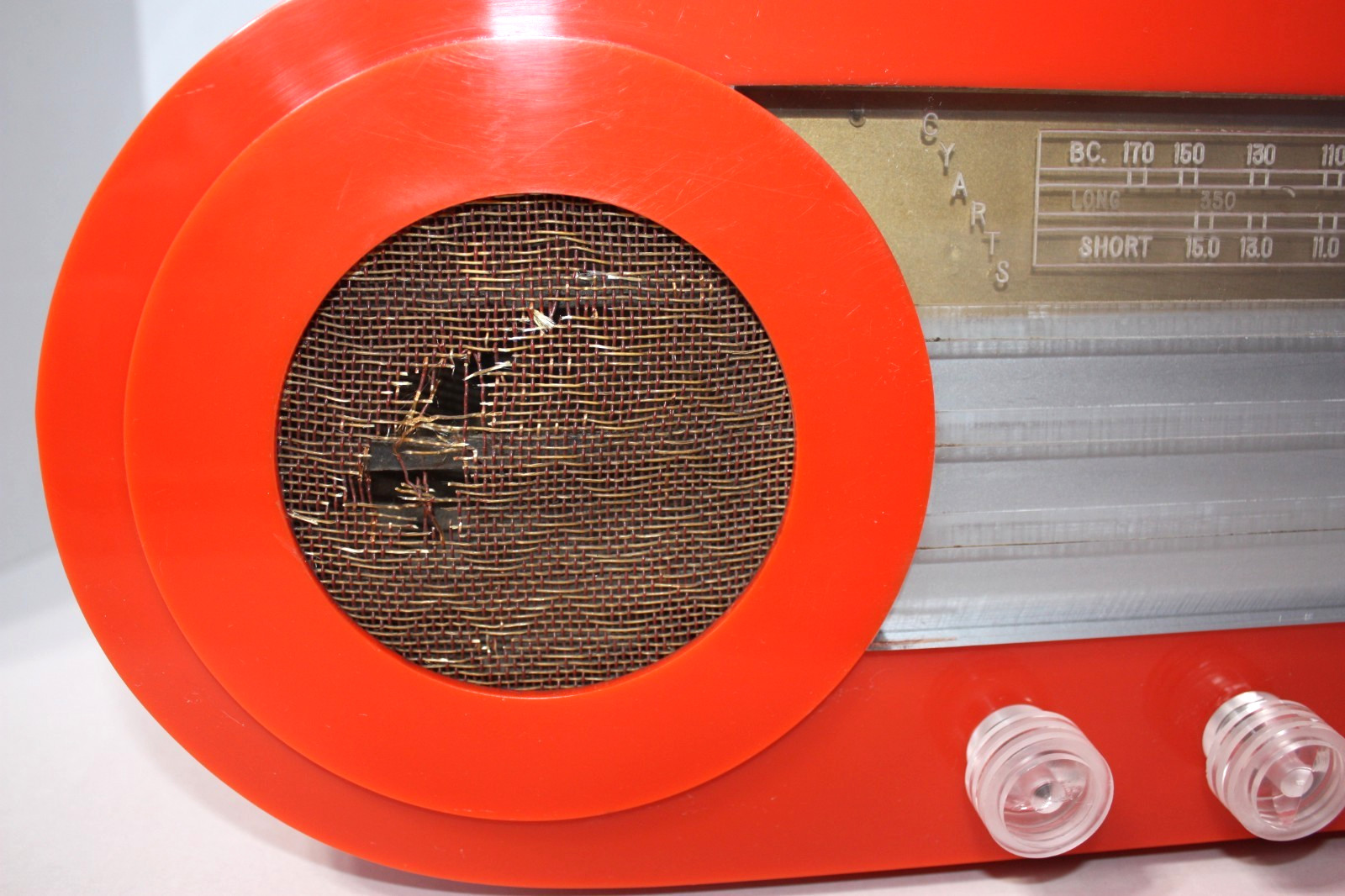 Ultra Rare Vintage 1946  Cyarts B Deluxe Radio Orange Art Deco