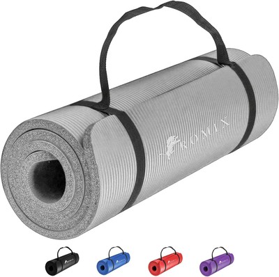 ROMIX 10mm Thick Non-Slip Yoga Mat with Carry Bag
