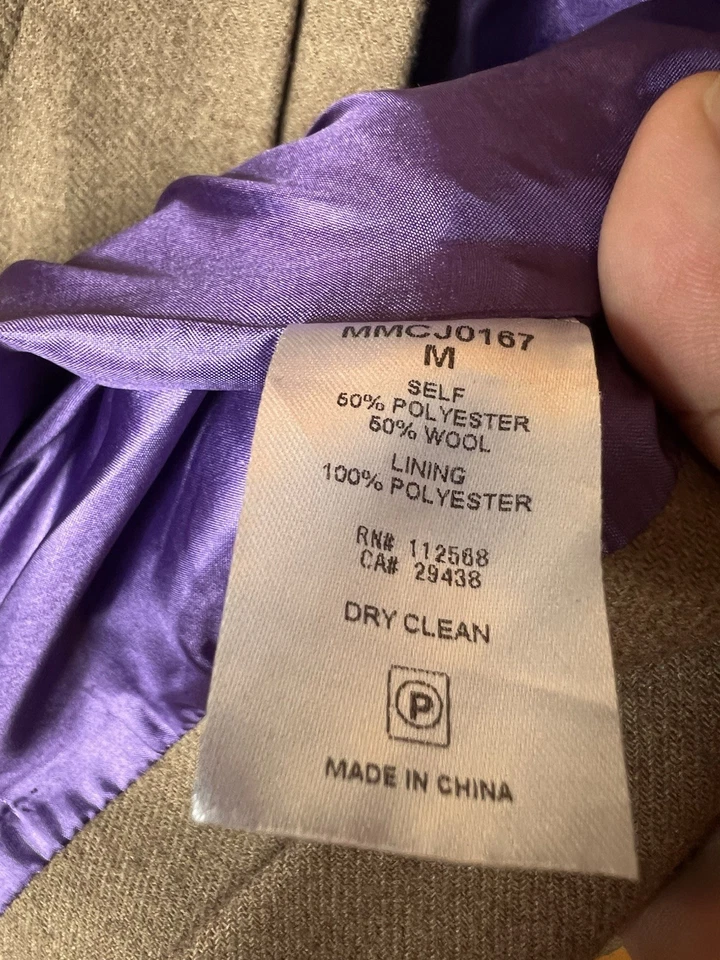 MM Couture By Miss Me 棕色羊毛西装外套 L 码 — 第 3/4 张图片