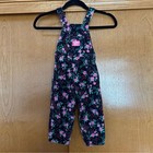 Vintage Oshkosh B'Gosh Floral Corduroy Vestbak Overalls Size 2T