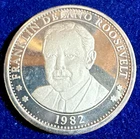 Silver Round Franklin Roosevelt 1882-1945 1oz .999 Fine Silver Coin 1982