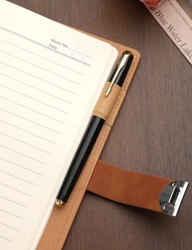 Diario Cuaderno Diario con Cerradura 8" x 6" Marrón Cuero PU 100 Hojas/200 Páginas - Imagen 3 de 8