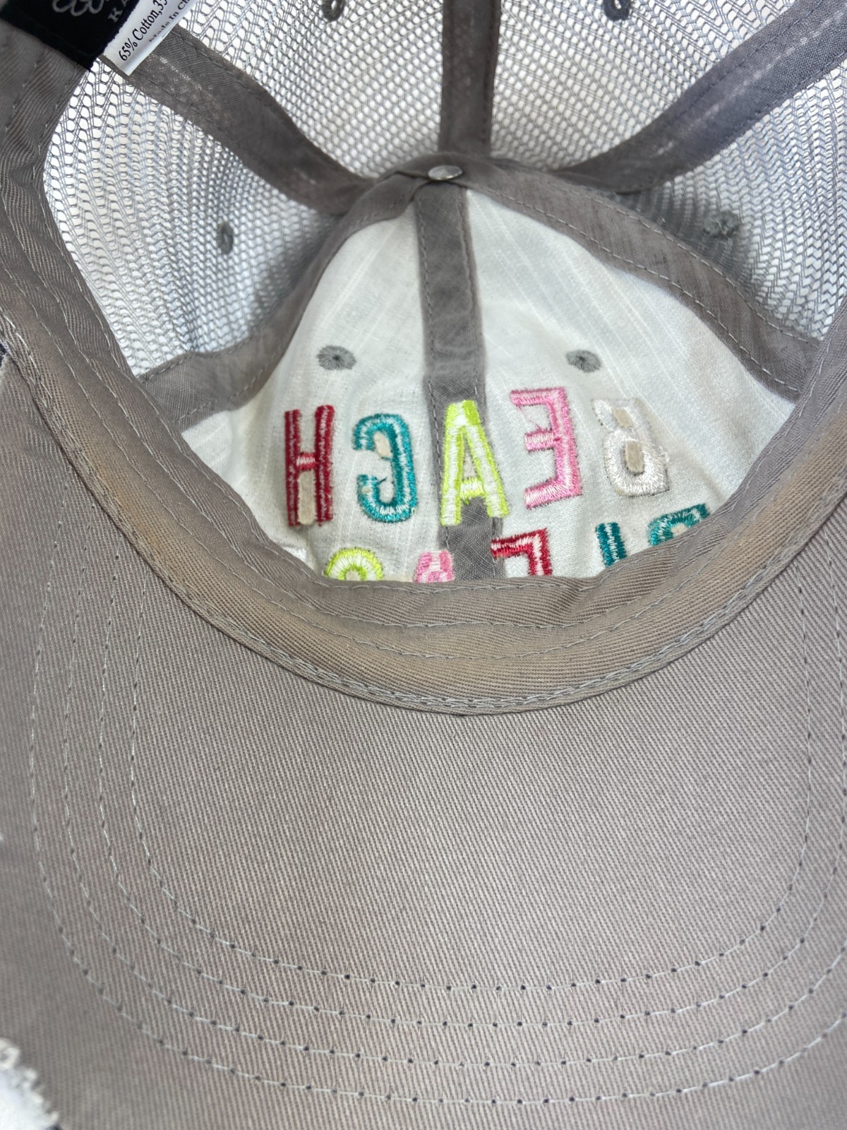 Beach Please Baseball Cap Strapback Mesh Back Hat… - image 4