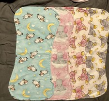 4pk Handmade Ultra Soft  Absorbent Terry Cloth Burp Cloths for Baby
