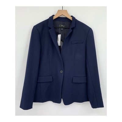 J Crew Blazer Womens 14 Blue Regent Professional Workwear Office Stretch NEW