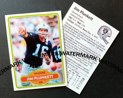1980 Jim Plunkett Oakland Raiders Custom Hand Made Art Card