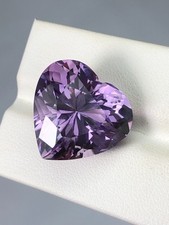 24.7 CT Natural Amethyst Faceted Gemstone from Brazil Heart Cut for Jewellery